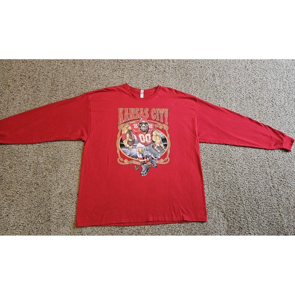 Kansas City Chiefs 2020 Jerzees Shirt Mens 3XL Fan‎ Sports Graphic Long Sleeve